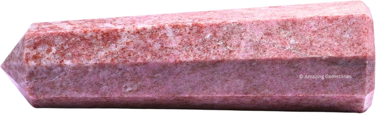 Amazing Gemstone Thulite Crystal Towers - Natural Healing Crystal Point Obelisk for Reiki Healing and Crystal Grid (2" to 3" Inch)