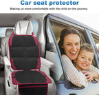 Car Seat Protector for Child, 2 Pack With Mesh Pockets & Non-Slip Backing 600D Durable Under Baby Seat Cover for Back Seat (Burgundy, Standard)