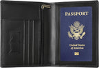 Ringsun Leather Passport Cover for Men Women, RFID Passport Wallet Case Travel Passport Holder for Family