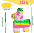 WERNNSAI Hawaiian Donkey Piñata - Rainbow Donkey Pinata for Summer Party Supply Cinco De Mayo Luau Carnivals Favor Mexican Fiesta Party Decorations with Blindfold&Bat