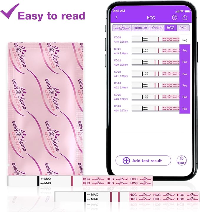 Easy@Home Pregnancy Test Strips with 20 Urine Cups – Early and Accurate Detection, Fast Results, Designed for Convenient Home Testing