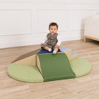 Factory Direct Partners 13800-ET SoftScape Toddler Playtime Junction 360 Climber Plus Side Pads, Indoor Active Play Structure for Toddlers and Kids; Safe Soft Foam (7-Piece) - Earthtone