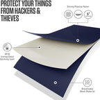 VENTURE 4TH Passport Holder Neck Wallet with RFID Blocking Nylon Lining - Hidden Neck Pouch for Travel (Sleek Navy Blue)