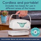 Hiccapop Portable Baby Wipe Warmer, Baby Wipes Warmer for Babies Includes 2 Power Bases, Diaper Wipe Warmer with Changing Light