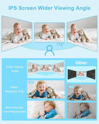 Upgrade Video Baby Monitor with Camera and Audio 6" Large Screen, 35-Hrs Battery, No WiFi Baby Monitor, Remote Pan/Tilt/Zoom Camera, 2-Way Talk, Night Vision, Temperature, 1000ft Range