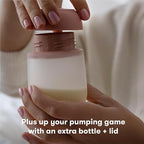 Frida Mom 2-in-1 Manual Breast Pump Silicone Bottle + Replacement Lid, Milk Collector for Breastfeeding, 5oz