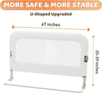 Bed Guard Rail for Toddlers - 32inch Folding up & Adjustable Heights Baby Bed Safety Rails - Portable Toddler Bed Barrier Railing Guard for Kids Twin, Bunk, Queen, Full Size Bed