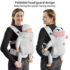 New Upgrade Ergonomic Baby Carrier Newborn Toddler Wrap Carrier,Hands Free Baby Sitting Sling,Breathable,Perfect for Infants/Chest Sling for Babies Shower Gift (Light Grey, Upgrade-with Belt)