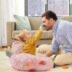 Nursing Pillow for Breastfeeding, Animal Patterns Removable Cotton Cover, Machine Washable, Strawberry Pattern （Candy Pink）