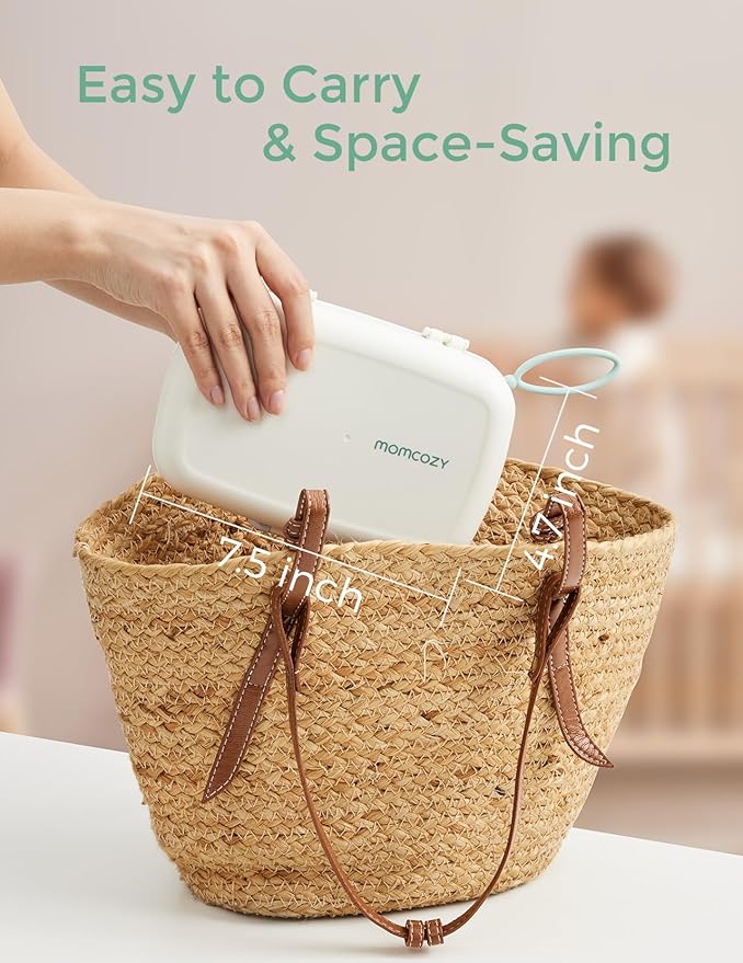 Momcozy Bottle Brush Set - Baby Bottle Cleaner Kit with Silicone Brush, Nipple Brush, Straw Brush, Soap Dispenser, Drying Rack - 7 in 1 Bottle Cleaning Tool for Home and Travel, Pink