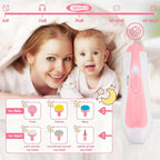 Infant Grooming Essentials: Electric Safety Nail Trimmer, Nasal Aspirator, Hair Brush, Comb, Nail Clipper (27 Piece Safety Care Set for Newborns - Pink)