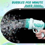 ShinyRelief 4 Pack Wedding Bubble Guns 32 Holes with Light, 4 Bottles Solution, Romantic Bubble Maker for Outdoor Ceremony, Wedding Party Favors, Photo Props, Reception Entertainment (Green)