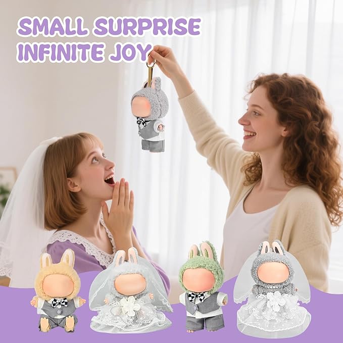 17cm Doll Clothes & Accessories Set，Luxe Groom Doll Clothes，White Shirt, Tailored Trousers and Timeless Bowtie- for Ceremonies, Displays, Collectors & Gifts/Wedding Dress/Sweet Meadow