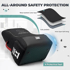 RAINSMORE Padded Car Seat Travel Bag for Airplane Heavy Duty Car Seat Backpack for Air Travel Baby Carseat Cover Bags for Airport Large Car Seats Carrier Fits Car Seats & Booster Seats, Black