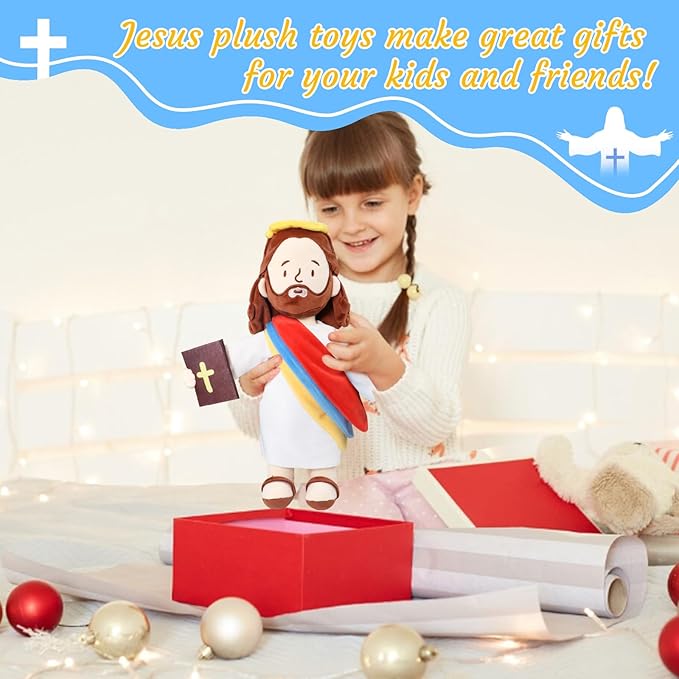 Jesus Stuffed Doll Plushie, 14" My Friend Jesus Plush, Christian Religious Party Gifts for Kids, Church,Baptism, Easter, Christmas Decor