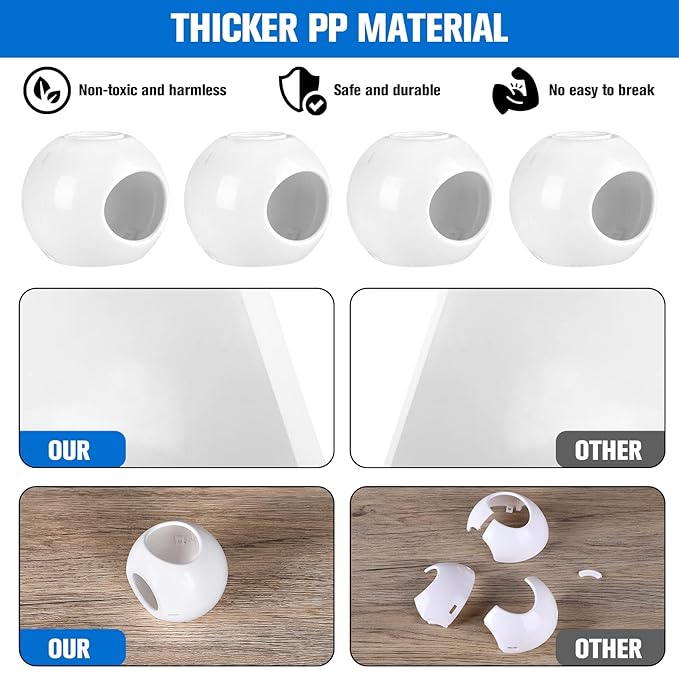 Door Knob Child Proof Universal Size 2.7" Diameter Baby Door Knob Safety Cover for Kids Easy Grip Baby Proof Door Knob Covers Hard for Toddlers to Open Child Safety Door Knob Covers (4 Pack)