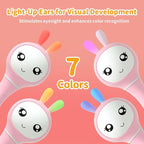 alilo Smarty Bunny Baby Rattle Musical Light Up Toys, Infants Newborns Baby Toys 0-3-6-12-18-24 Months,1 Year Old Boy Girl Gifts, 4 Music Modes and Color Recognition Function with 9 Color Card