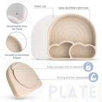 All In One Silicone Feeding Set - Safe for 6-12 Months - Non-Toxic Baby Led Weaning Supplies - Toddler Self Feeding Utensils - BPA-Free - Mess Free Essentials