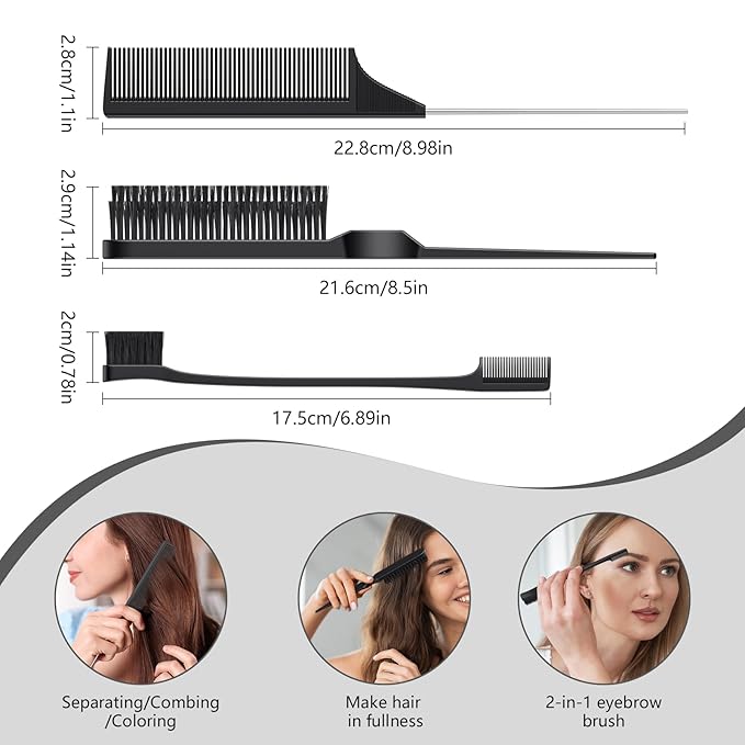 Curl Defining Brush, Curly Hair Brush, Slick Back Hair Brush, For Combing and Shaping Curls in All Hairstyles to Reduce Pulling (Black)