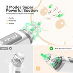 Nasal Aspirator for Baby - Baby Nose Sucker with 3 Suction Levels, Baby Nasal Aspirator, Electric Nose Suction for Baby with 3 Silicone Tips Music and Light, Rechargeable Snot Nose Sucker for Babies