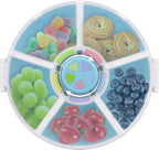 Kids Reusable Rotating Snack Container with 5 Separate Compartments, Color Matching Opening Lid, BPA/PVC-Free, Dishwasher Safe, Perfect for Travel, School Lunches & On-the-Go Snacking-Blue