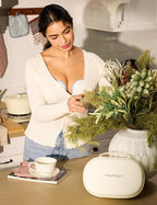 Momcozy Breast Pump Hands Free Mobile Style | M6, Wearable Breastfeeding Pump Ideal Rhythm for More Milk, DoubleFit Flange More Fit & Discreet with 3 Modes & 9 Levels, 24mm - 1 Pack Quill Gray