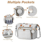 Diaper Bag Tote, Large Diaper Bags Waterproof, Hospital Bag for Labor Delivery, Baby Bag with Pacifier Case, Travel Diaper Tote with Changing Pad, Grey
