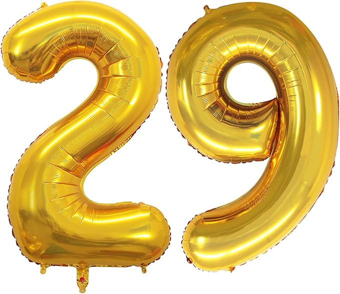 GOER Number 29 Balloons for 29th Birthday Party Decorations,42 Inch Jumbo Foil Helium 92 Balloons for 92nd Birthday Party Decoration (Gold)