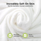 6-Pack Baby Washcloths - Soft Absorbent Viscose from Bamboo Wash Cloths for Babies, Kids, Toddlers, Infant, Newborn Bath Towels, Gentle on Sensitive Skin, 10x10 Reusable Face Towels (Meadow Green)