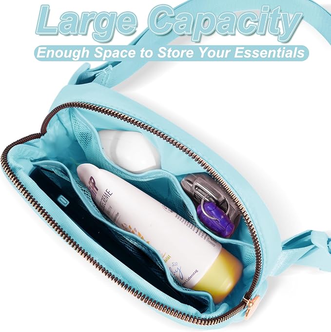 Fanny Pack Belt Bag Crossbody Bags with Initials Letter Patch Trendy Stuff for Teens Cute Stuff Birthday Gifts for Teenager Girls | B,Blue Bag