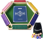 Vamslove Shut The Box Game for 6 Player with 12+4 Dice - Colorful 6 Sided Wooden Board Math Number Games for Kids Adults Families Party Club (Instructions Included)