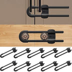(10 pack black) 4 button Cabinet Locks, U-Shaped Proofing Drawers Safety Child Locks Adjustable, for Wardrobe,Kitchen,Bathroom,Drawer,Fridge,Cupboard Doors Knobs & Handles