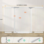 Frail 40.5" Extra Tall Baby & Pet Gate, 54.8"-57.4" Wide, White