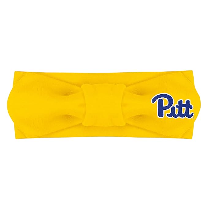 Creative Knitwear Pitt Panthers Infant Girls Gold Solid Hair Knot Headband Embroidered Logo - Size Newborn - 4T