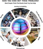 Kinetic Desk Toys, Fidget Toys Kids Adults, Adults Office Desk Toys, Metal Kinetic Fidget Spinners for Kids Party Favors, Stocking Stuffers for Kids (1.54", Rainbow)