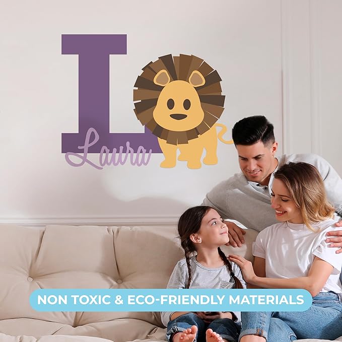 CRYPTONITE Lion King Personalized Name Decal, Multicolor Options, Wall Decor, Vinyl, for Baby & Kids
