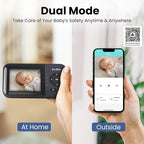 Smart Baby Monitor, 2.8in LCD, Night Vision, VOX, 2-Way Talk, 5 Lullabies 1500ft WiFi VideoBaby Monitor