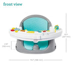 Infantino Music & Lights 3-in-1 Discovery Seat & Booster, Toddler Booster Seat for Dining Table or Kitchen Chair, Baby Activity Center & Snack Tray, Teal