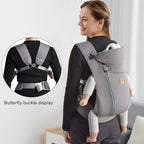 New Upgrade Ergonomic Baby Carrier Newborn Toddler Wrap Carrier,Hands Free Baby Sitting Sling,Breathable,Perfect for Infants/Chest Sling for Babies Shower Gift (Striped Dark Grey, Upgrade-with Belt)