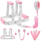 Accmor 3 in1 Toddler Harness Leash with Anti Lost Wrist Link, Harness Leash for Toddlers, Baby Leash, Child Walking Harness Kids Leash Wristband Rope Belt with Lock for Girls to Outdoor Travel (Pink)