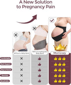 Momcozy Pregnancy Belly Band, CozySupport Ergonest Maternity Belly Band, Invisible Pregnancy Belt for Back, Abdomen, Waist