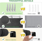 Retractable Baby Gate, Extra Wide Safety Kids or Pets Gate, 33” Tall, Extends to 55” Wide, Mesh Safety Dog Gate for Stairs, Indoor, Outdoor, Doorways, Hallways(33”x55”- Black)