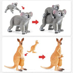 6PCS Australian Animal Figurines Family Toys for Kids, Zoo Safari Animal Figure, Includes Koala,Kangaroo,Platypus Figures with Cubs, Birthday Gift Party Favors Cake Toppers for Boy Girl
