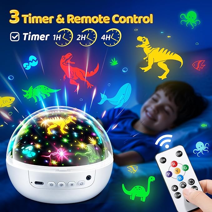 PIKOY Baby Sensory Toys 3-6 Months,93 Lighting Mode Baby Sensory Toys 6-12 Months,360° Rotate Kids Sensory Toys for Autism,Dimmable+Timer+Remote 1 Year Old Boy Gifts 1 Year Old Girl Gifts