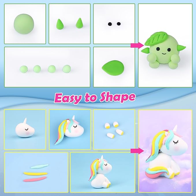 Modeling Clay Kit - 40 Colors Air Dry Clay DIY Molding Clay with Tools, Kids Art Crafts Gift for Boys & Girls Age 3-12 Year Olds