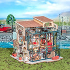 Rolife DIY Miniature House Kit Flower Shop, Tiny House Kit for Adults to Build, Mini House Making Kit with Furniture, Halloween/Christmas Decorations/Gifts for Family and Friends(Emily's Flower Shop)