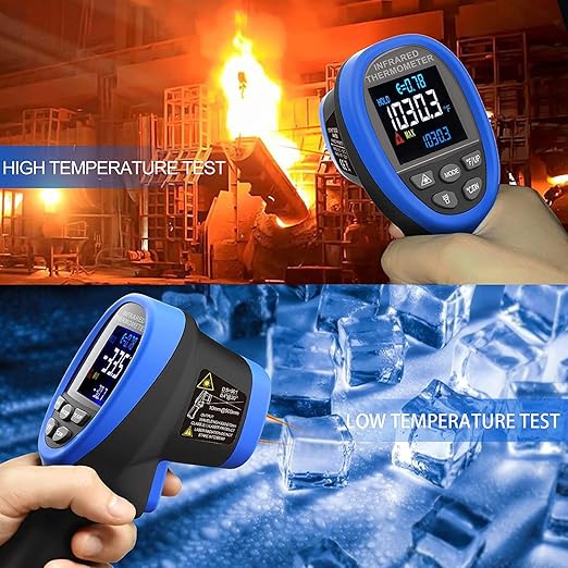 BTMETER BT-1800C Pyrometer -58°F ~3272°F (-50~1800℃) IR Temp Gun, D:S 50:1 High Temperature Infrared Thermometer for Industrial HVAC Forge Furnace Metal Smelting (NOT for Human Temp)