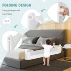 BABY JOY Double Sided Bed Rail Guard, 2 Pack, Extra Long, Swing Down for Convertible Crib, Folding Baby Safety Bedrail for Kids Twin Full Size Queen King Mattress, Rails for Toddlers (White, 60")