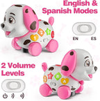 3-in-1 Musical Puppy Toys for 1 Year Old Girl Gift, Educational Baby Toy 6-12-18 Month, 1st Birthday Gift for 1 Year Old Girl Boy, First Bilingual Present for 7 8 9 10 Month Infant (Pink)