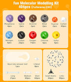 Organic Chemistry Model Kit-404 PCS,Portable Molecular Model Kit for Chemistry Classes,Atomic Element Model Set for Organic＆Inorganic Learning,Supply to Students ＆ Teachers